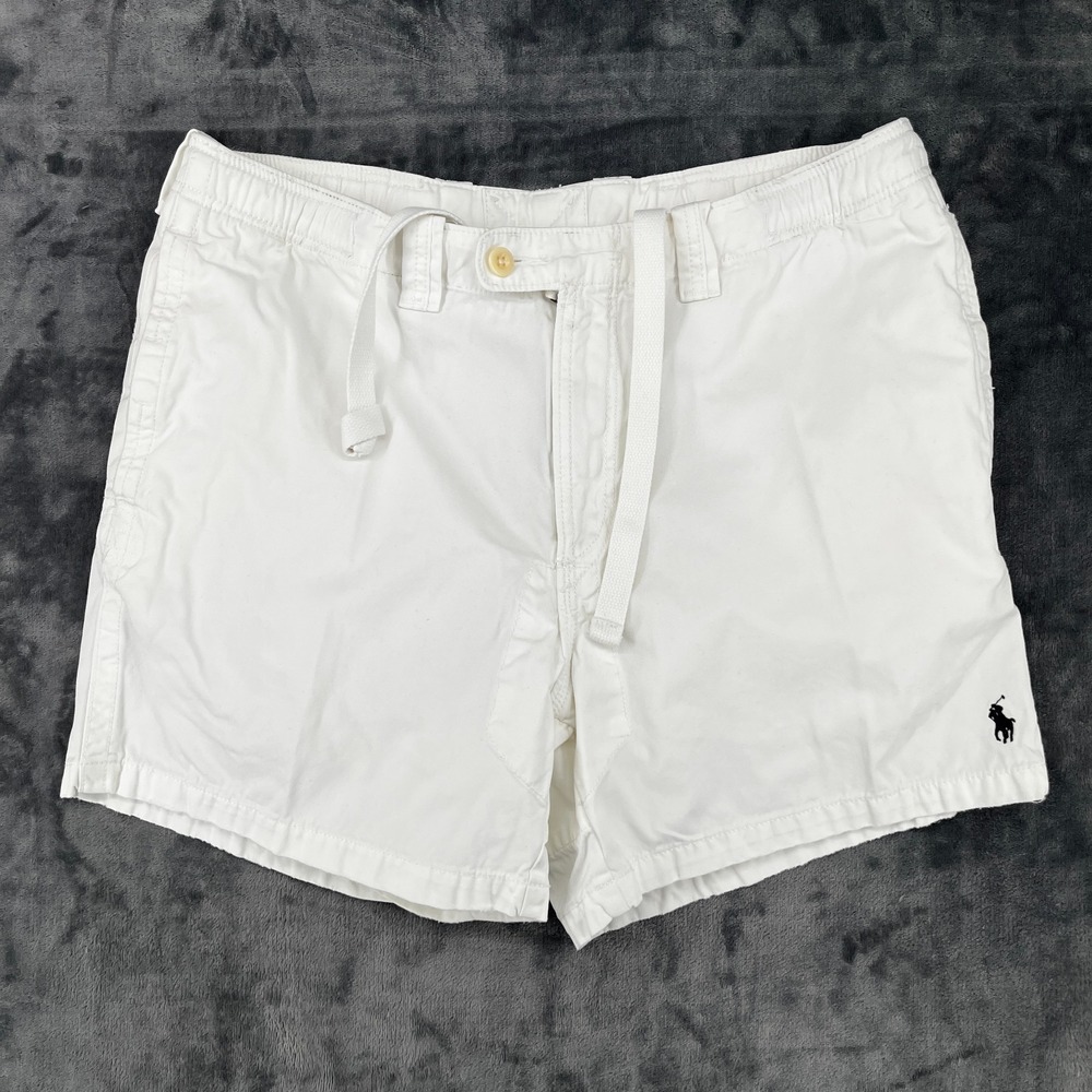 Polo Ralph Lauren Military Rugby Chino Shorts Mens Large White Drawstrings 90s